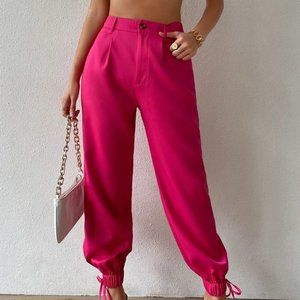 pink high waist tapered pants